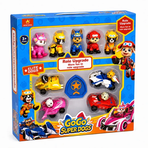 PAW Patrol 10-in-1 Figures & Vehicles Playset with 5 Characters, 4 Cars and Badge Shield – Ages 3+ - Rs Toys - Image 2