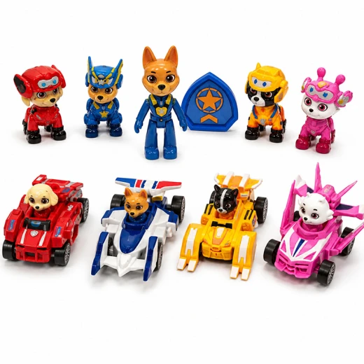 PAW Patrol 10-in-1 Figures & Vehicles Playset with 5 Characters, 4 Cars and Badge Shield – Ages 3+ - Rs Toys - Image 3