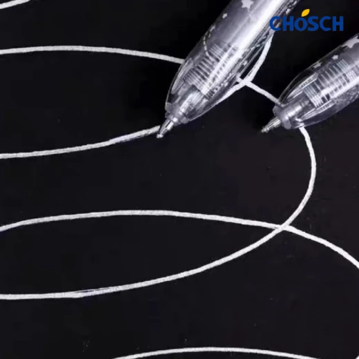 قلم جل لامع نوع كوش برأس 1.0 مم وسعة حبر طويلة، 3 ألوان، عبوة 4 أقلام، مناسب للكتابة على الورق وخاصة الورق الأسود (-360) - تشوش - Image 2