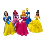Disney Princess Doll Set for Kids, 5-Piece Collection with Cinderella, Snow White, Aurora, Ariel & Belle, Colorful Princess Figures Made of High-Quality Hard Plastic, Ages 3+ - Rs Toys