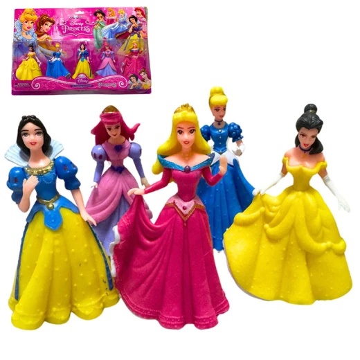 Disney Princess Doll Set for Kids, 5-Piece Collection with Cinderella, Snow White, Aurora, Ariel & Belle, Colorful Princess Figures Made of High-Quality Hard Plastic, Ages 3+ - Rs Toys - Image 8