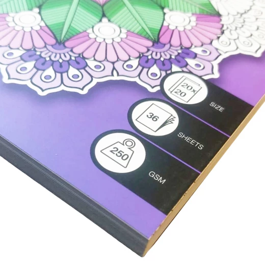 كتاب تلوين ماندالا مضاد للتوتر من ديكو تايم، ورق سميك 250 جم/م²، أشكال مقصوصة مسبقًا، 36 صفحة، مقاس 20 × 20 سم، غلاف بنفسجي (3219371) - ألعاب ار اس - Image 4