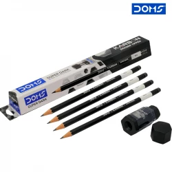 DOMS KARBON Super Dark HB-2 Graphite Pencils Pack Of 12 Pencils With Free Sharpener Eraser Tip (8492-RS)
