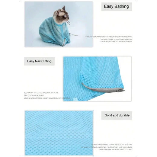 pets Mesh Cat Bathing & Grooming Bag - Pets - Image 2