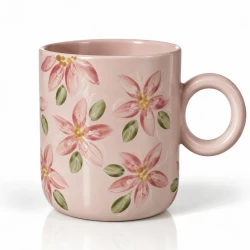 Hand-Printed Floral Porcelain Mug 350 ml