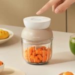 Manzil Mini Rechargeable Glass Blender – 300ml Portable Mixer (Beige color) - Manzil
