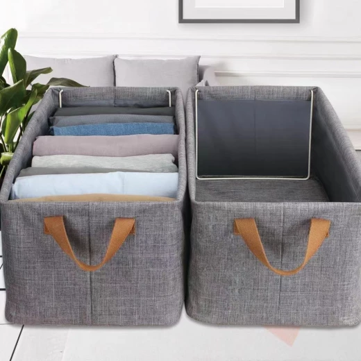 Foldable Fabric Storage Basket with Handles – Closet & Drawer Organizer- Manzil - Manzil - Image 2
