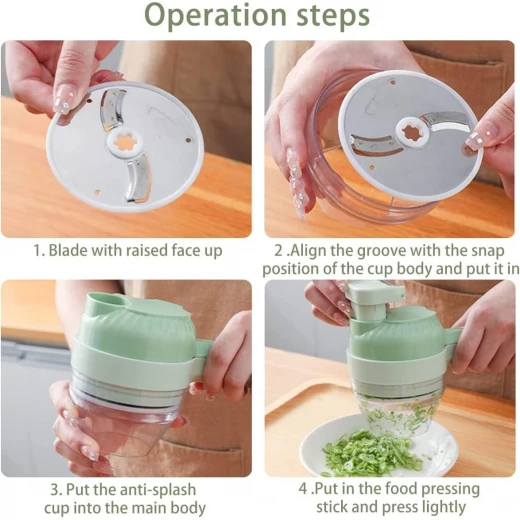 4 in 1 Mini rechargeable veggie cutter- Manzil - Manzil - Image 6