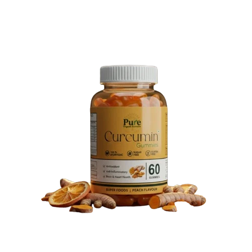 PURE ORGANICS AUSTRALIA Curcumin Gummies – 60 Gummies – Chewable Daily Supplement with Great Taste and Easy-to-Take Formula