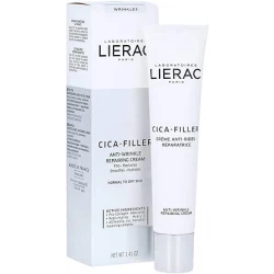 LIERAC Cica-Filler Anti-Wrinkle Cream: Repairing Anti-Ageing Cream with Hyaluronic Acid and Pro Collagen, Normal to Dry Skin, 40 ml