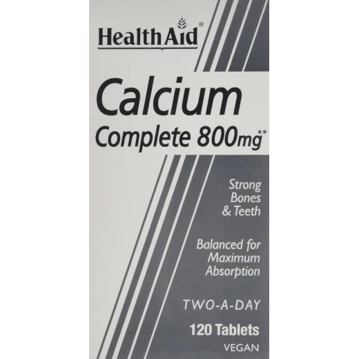 HealthAid Calcium Complete 800mg – Calcium Supplement Tablets – Daily Nutritional Support – 120 Tablets HealthAid Calcium Complete 800mg – Calcium Supplement Tablets – Daily Nutritional Support – 120 Tablets