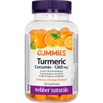 Webber Naturals Turmeric Curcumin Gummies 1260mg – Orange Flavor – 120 Vegan Gummies – Joint Support, Anti-Inflammatory & Antioxidant Formula - Webber Naturals