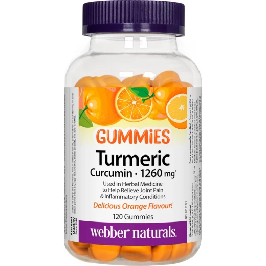 Webber Naturals Turmeric Curcumin Gummies 1260mg – Orange Flavor – 120 Vegan Gummies – Joint Support, Anti-Inflammatory & Antioxidant Formula Webber Naturals Turmeric Curcumin Gummies 1260mg – Orange Flavor – 120 Vegan Gummies – Joint Support, Anti-Inflammatory & Antioxidant Formula