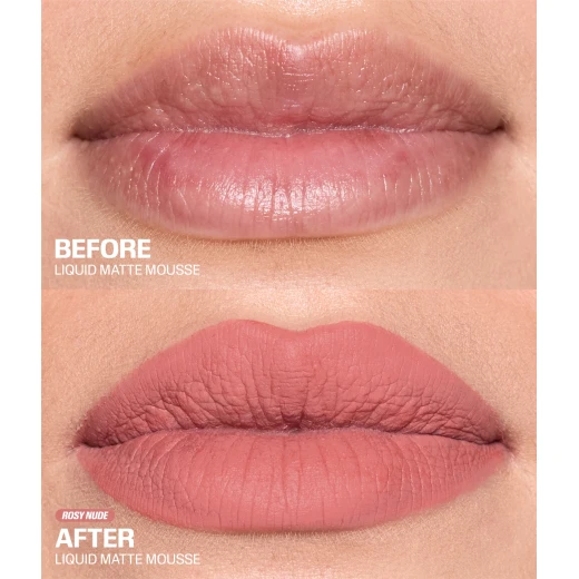 Liquid Matte Mousse Lipstick – Weightless Whipped Liquid Lip Color – Buildable Soft Matte Finish with Comfortable Long-Lasting Wear (Rose Nude) - Huda beauty - Image 2