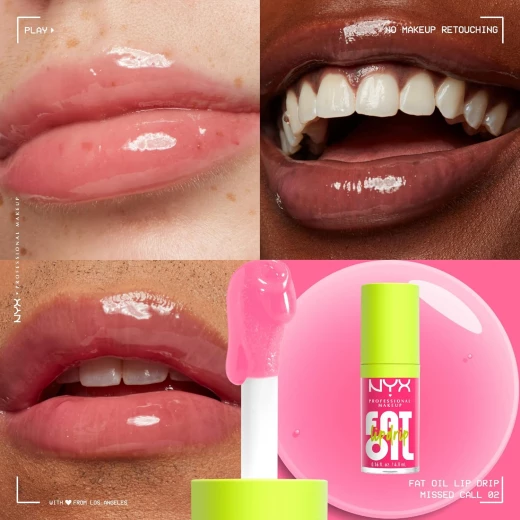 مستحضر شفاه NYX Professional Makeup Fat Oil Lip Drip – ملمع شفاه ملون نباتي، مرطب ولامع، غير لاصق، ترطيب يدوم 12 ساعة مع سكوالين وزيوت التوت والتوت البري - ان واي اكس - Image 2