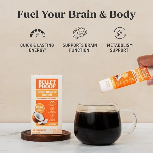 Bulletproof Brain Octane C8 MCT Oil Packets, Pack of 15, Keto Supplement for Sustained Energy - Bulletproof - Image 2