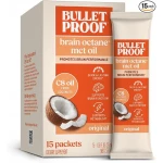 Bulletproof Brain Octane C8 MCT Oil Packets, Pack of 15, Keto Supplement for Sustained Energy - Bulletproof