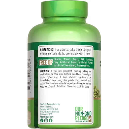 Nature's Truth Pumpkin Seed Oil | 3000mg | 75 Softgels | Cold Pressed Herbal Supplement | Non-GMO & Gluten Free Supplement - Natures truth - Image 2