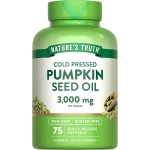 Nature's Truth Pumpkin Seed Oil | 3000mg | 75 Softgels | Cold Pressed Herbal Supplement | Non-GMO & Gluten Free Supplement - Natures truth