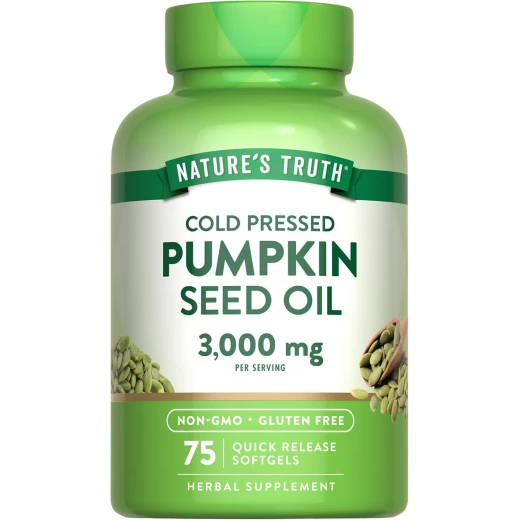Nature's Truth Pumpkin Seed Oil | 3000mg | 75 Softgels | Cold Pressed Herbal Supplement | Non-GMO & Gluten Free Supplement Nature's Truth Pumpkin Seed Oil | 3000mg | 75 Softgels | Cold Pressed Herbal Supplement | Non-GMO & Gluten Free Supplement