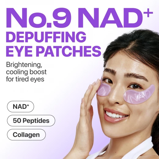 numbuzin No.9 Eye Patches – NAD+ Collagen Gel Eye Masks with Peptides, Caffeine & Niacinamide – Cooling Under Eye Patches for Puffy Eyes, 5 Pairs - Numbuzin - Image 3