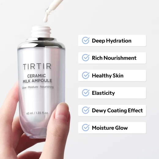 TIRTIR Ceramic Milk Ampoule, 40 ml Vegan, moisturizing serum - Tir tir - Image 2