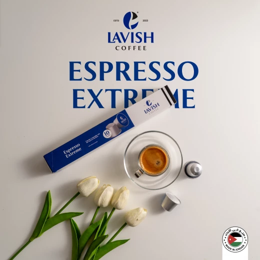 اسبريسو اكستريم مزيج جريء ونكهة غنية مكثفة، مثالية لعشاق القهوة اللي بدهم جرعة طاقة وصحوة بكل رشفة اسبريسو اكستريم مزيج جريء ونكهة غنية مكثفة، مثالية لعشاق القهوة اللي بدهم جرعة طاقة وصحوة بكل رشفة
