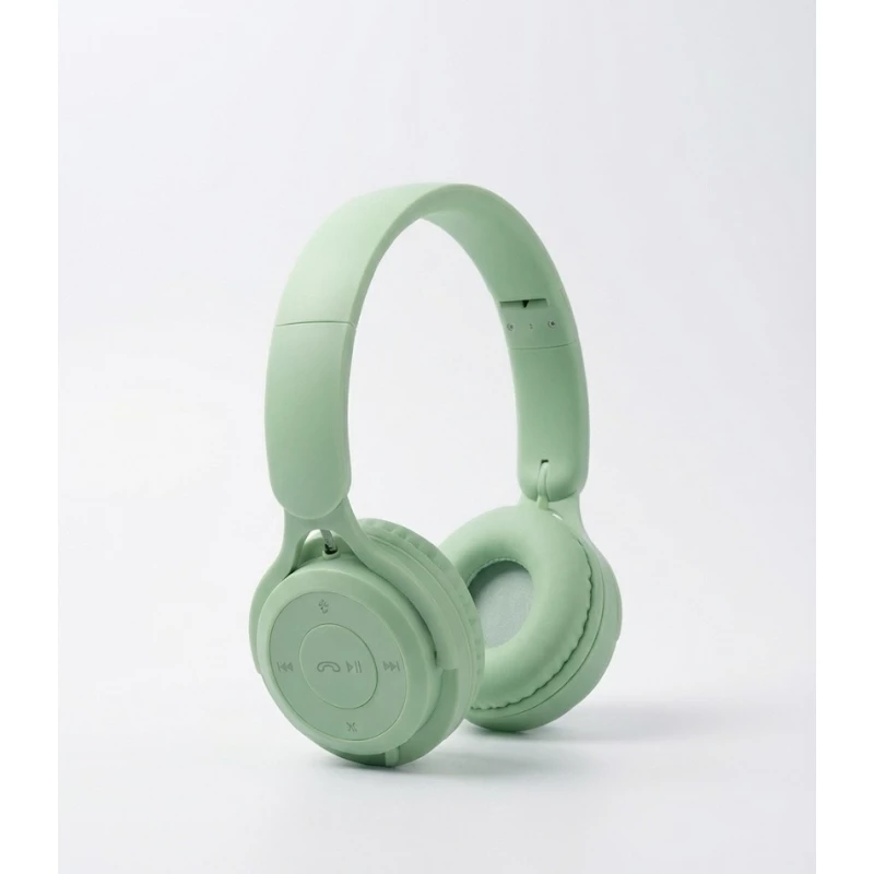 YO8 Stylish Wireless On-Ear Headphones with Built-In Microphone, Comfortable Cushioned Ear Pads, High-Quality Sound, Lightweight, Lime Green - YO8