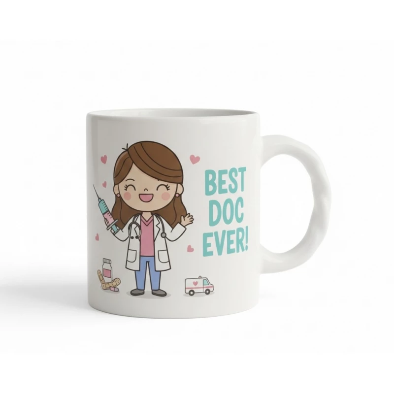 Maya Cute Doctor Mug with Adorable Cartoon Design – Inspirational Coffee & Tea Mug for Doctors and Medical Students - 100% Organic