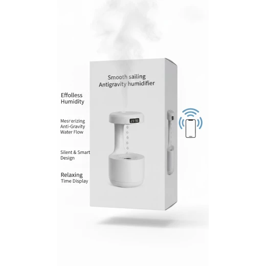مرطب هواء مايا الذكي بتقنية "ضد الجاذبية" الساحرة - فواحة ومرطب بتصميم قطرات صاعدة، شاشة LED وشعور بالراحة الفائقة لغرف الأطفال والمنازل العصرية - مايا - Image 3