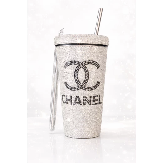 Luxury Rhinestone Tumbler with Straw - Maya - Image 2