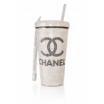 Luxury Rhinestone Tumbler with Straw - Maya