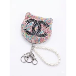 Luxury Rhinestone Compact Mirror Keychain - Maya