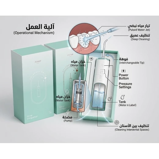 Portable Oral Irrigator Water Flosser white - Maya - Image 2