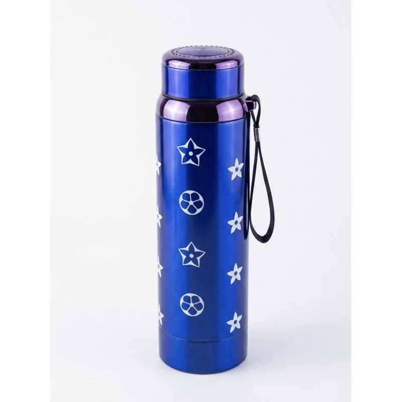 Insulated Stainless Steel Vacuum Flask Water Bottle with Leakproof Lid and Carry Strap Large Capacity Thermal Tumbler for Coffee Tea Cold Drinks Travel Office Gym Daily Use Available in Brown and Black - Maya