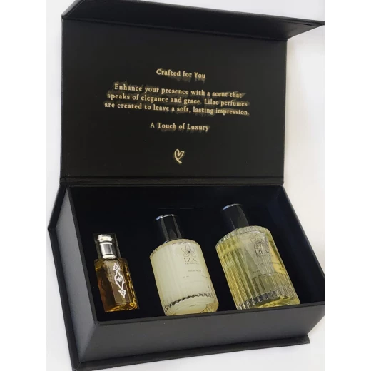 مجموعة هدايا عطر بيور سيرينيتي للنساء من ليلك، عطر وبخاخ شعر ومسك للجسم برائحة رومانسية مجموعة هدايا عطر بيور سيرينيتي للنساء من ليلك، عطر وبخاخ شعر ومسك للجسم برائحة رومانسية
