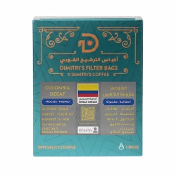 كولومبيا منزوعة الكافيين قهوة مختصة متوسطة الى داكنة التحميص في أكياس ترشيح (7 أكياس) حبوب أرابيكا من مصدر واحد سهلة التحضير في أي وقت ومكان من ديميتريز كوفي