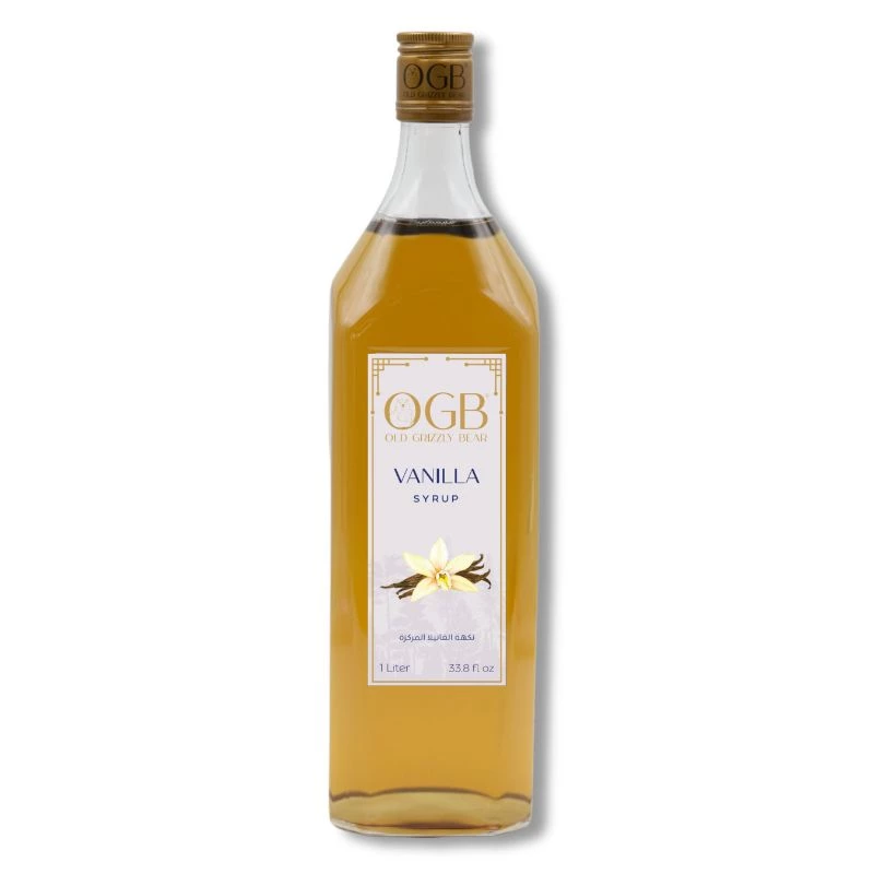 OGB  Vanilla Syrup 1 liter Perfect for coffee, desserts, and iced beverages - Old Grizzly bear
