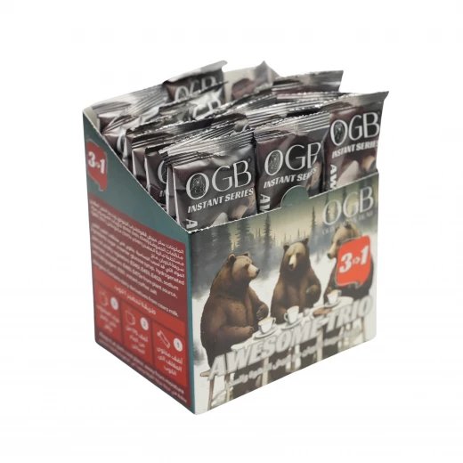OGB Awesome Trio Instant Coffee 25g x 20 Sachets With Coffee Creamer & Sugar 3 in 1 500g - Old Grizzly bear - Image 4