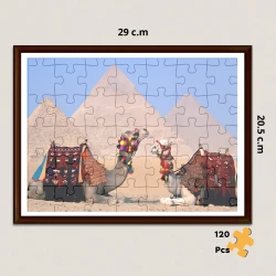 The Secret of the Pyramids Egypt 120-Piece Puzzle with Free Glass Frame & Bilingual Story Card Discover Ancient Egyptian Mysteries