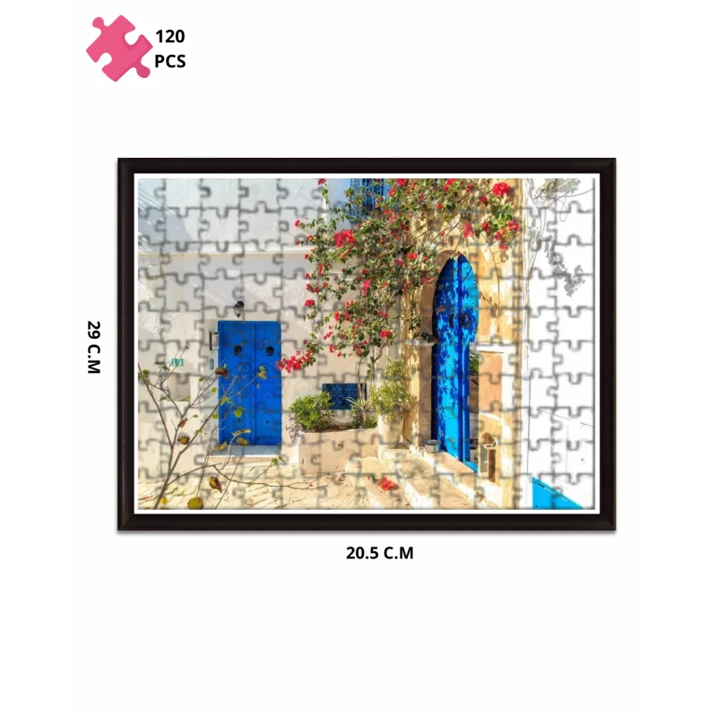 سيدي بوسعيد - تونس أحجية مكونة من 120 قطعة، بقياس 20.5 سم × 29 سم - فلكلور