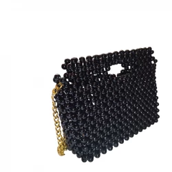 Handmade Beaded Handbag for Women Acrylic Beads with Gold Chain Elegant Evening Purse with Durable Threads Shiny, Stylish & Lightweight Made with Love