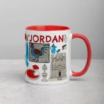 مج مميز بتصميم فني عن الأردن كوب سيراميك مطبوع بتقنية السبلميشن هدية تذكارية  9.4 سم (ارتفاع) × 8.1 سم (قطر) × 11 سم من بيتي كرافت - بتي للحرف اليدوية