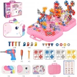 STEM Toys for 3 4 5 6 Year Old, Drill Toy for Kid,Construction Games with Toy Drill,Creative Engineering Building Kits,Kid Tool Set for Toddler Preschool,Christmas Gifts for Boy and Girl (Unicorn) - AS art