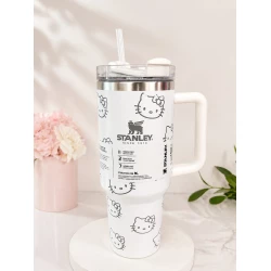 Stanley Hello Kitty 40oz (1200ml) Insulated Stainless Steel Tumbler, black Travel Mug for Hot & Cold Drinks, Durable, Large Capacity Drinkware for On-the-Go