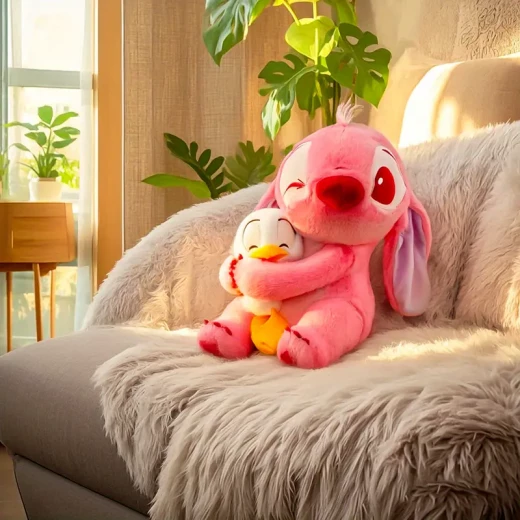 Pink Stitch Doll with Stuffed Duck 40 cm, Soft Plush Toy, Perfect Gift and Cute Room Decoration - AS art - Image 2