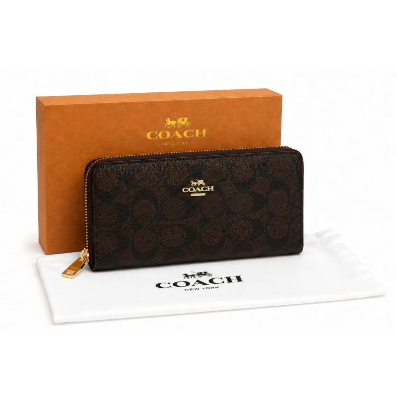 Women's Long Zip Wallet Master Copy Full Package – Elegant Leather Wallet with Multiple Card Slots, Stylish Practical Design for Everyday Use, Size 20 × 10 × 2.5 cm - AS art