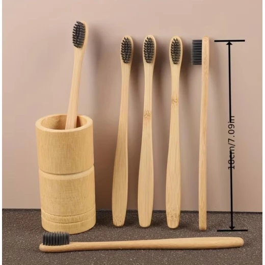 Bamboo Toothbrush with Soft Black Bristles - AS art - Image 2