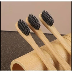 Bamboo Toothbrush with Soft Black Bristles