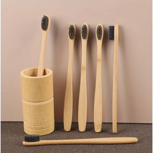 Bamboo Toothbrush with Soft Black Bristles - AS art - Image 3